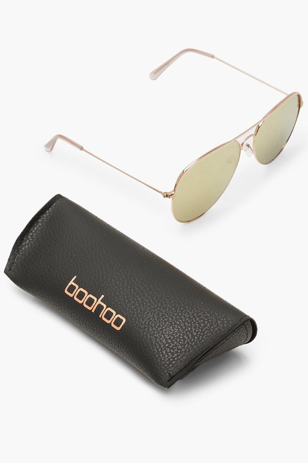 Rose Gold Lens Aviator Sunglasses Case